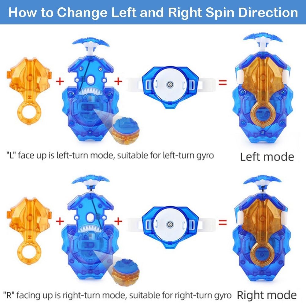 Bey Battling Blade Burst Launcher and Grip, B-184 Left Right Spin String Launcher Grip DB Layer System Compatible with All Bey Burst Series - Blue