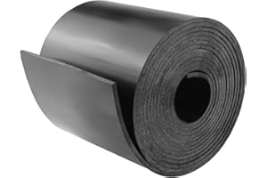 Vefhby Neoprene Rubber Strips, 4" Wide x 1/8" Thick x 10' Long Solid Rubber Sheets, Rolls & Strips for DIY Gaskets, Crafts, P
