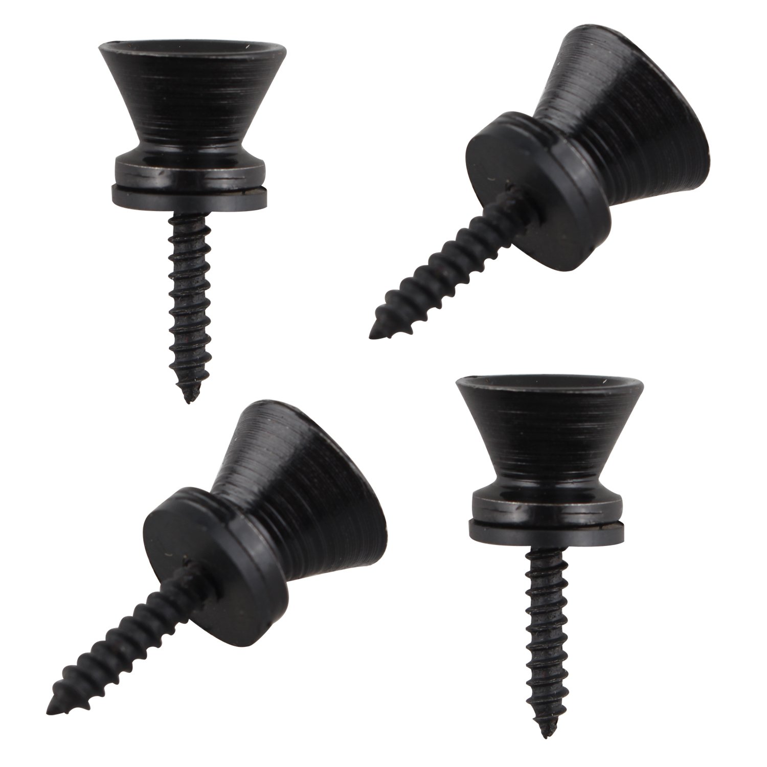 Futheda 4PCS Guitar Strap Button End Pins Metal Vintage Style for Electric Acoustic Bass Instrument Black