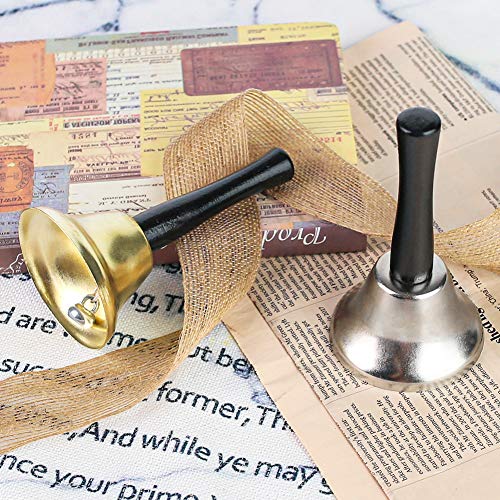 DomeStar Hand Bells, 2PCS Call Bell Handheld Bell Service Bell Wedding Bell Dinner Bell for Elderly Patients Sick Person