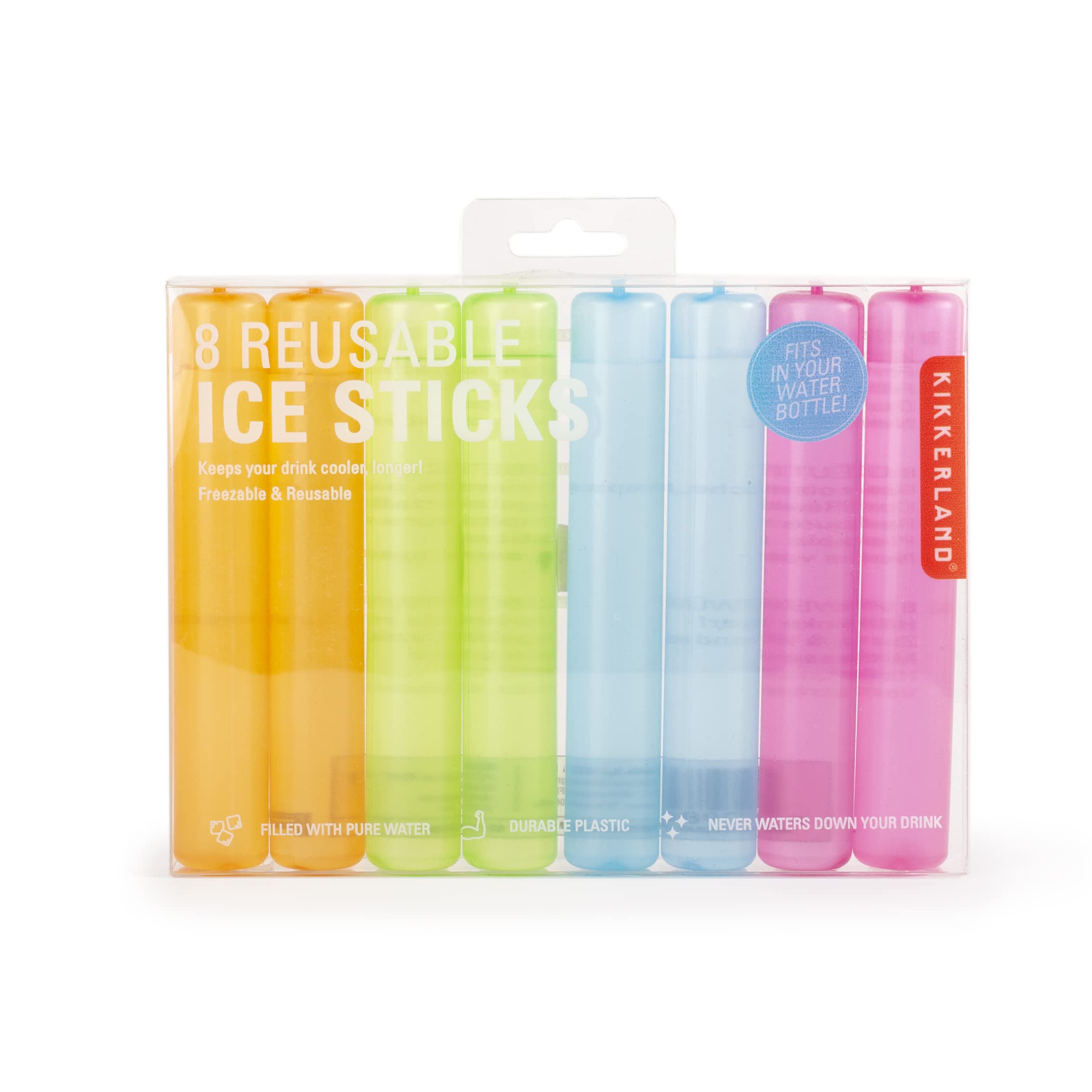 8 Kikkerland Reusable Ice Sticks for Chilling Drinks
