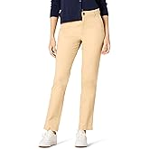 Amazon Essentials Women's High-Rise Slim-Fit Full-Length Straight-Leg Khaki Pant