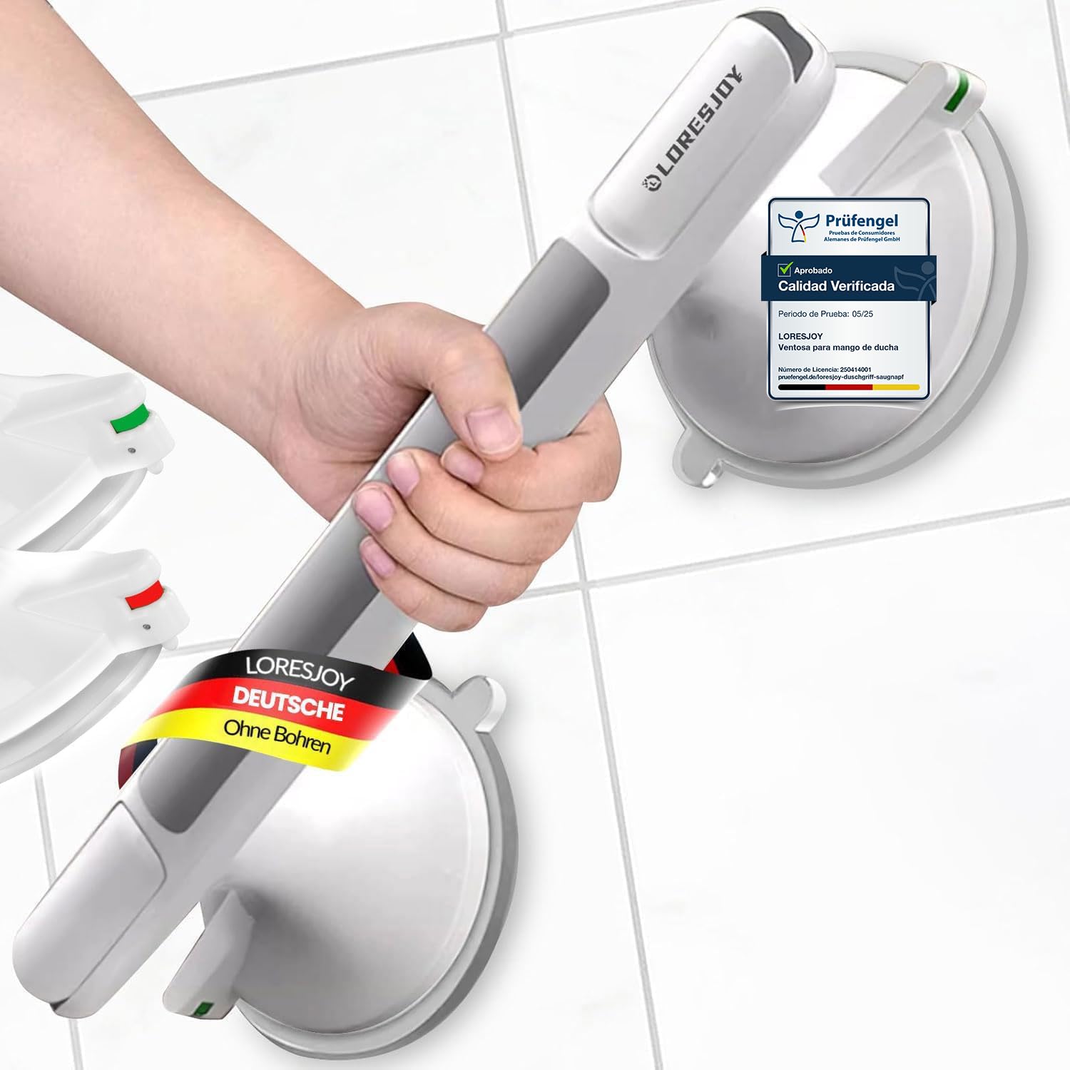 Suction Grab Rails for Bathroom, MAX Hold 110 KG Bath Safety Grab Rail for Elderly, and Rail for Disabled, Portable Mobility Aids Safety Handle with Suction Cup Fitting, No Drilling