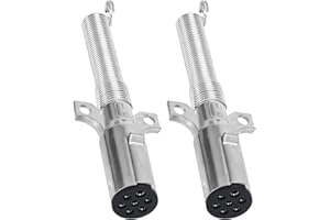 LALOCAPEYO 2 PCS Semi Trailer Plug 7 Pin Round Trailer Connector for Truck Tractor Trailer Heavy Duty Die Cast Plug Assembly 