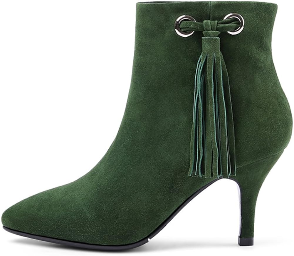 stylish leather high heel women boots