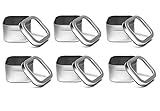 Nakpunar 6 pcs Clear Top Square Tins - 8 oz