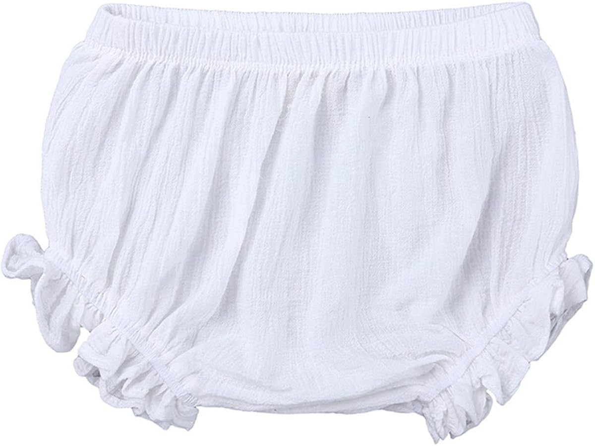 JELEUON 3 Pack of Little Baby Girls Boys Cotton Linen Blend Cute Bloomer Shorts: Clothing