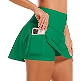 Stelle Women's Tennis Golf Skirts High Waisted with Pockets Inner Shorts for Athletic Skorts Sports Running Pickleball