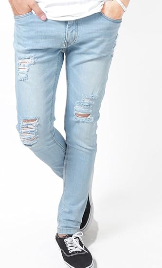 Amazon Gracias グラシアス 裾ジップ スキニー ダメージ デニムパンツ メンズ 裾zip クラッシュ ジーンズ ジーパン Dp1 ジーンズ 通販