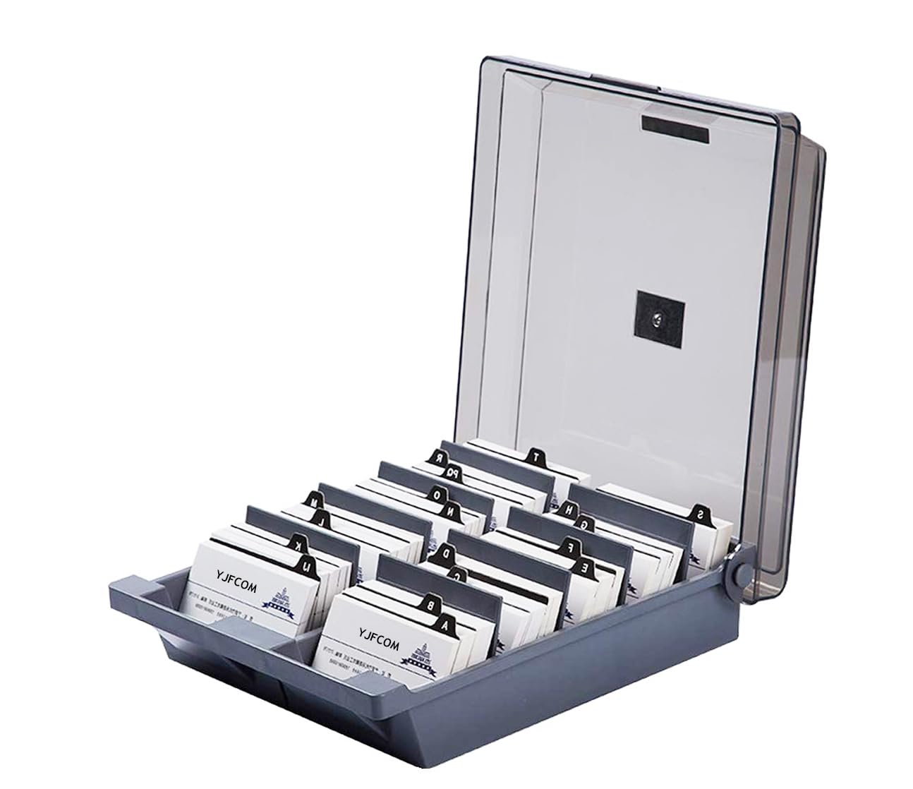 Catekro Business Card Holder Business Card Index Business Card Files Box Storage Box Magnetic Card Classification A-Z Index Four Compartment (1000 Cards)