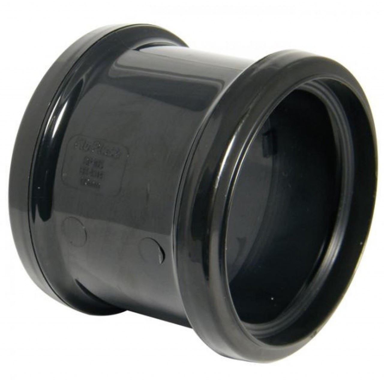 FLOPLAST 110mm Ring Seal Soil Double Socket - Black