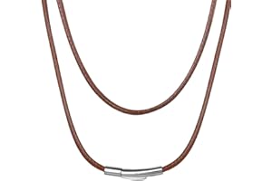 ChainsHouse Waterproof Braided Leather Cord Chain Necklace, Men Women DIY Woven Wax Rope Chain for Pendant, Customize Available, 2/3mm Width, 16" 18" 20" 22" 24" 26" 28" 30" Length(with Gift Box)