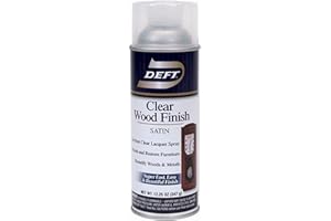 Deft 037125017132 Interior Clear Wood Finish Satin Lacquer with 12.25-Ounce Aerosol Spray
