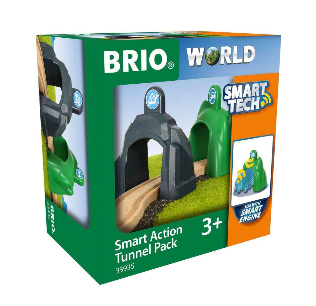 BRIO World Smart Tech Railway Action Tunnel Pack for Kids Age 3 Years Up - Compatible with all BRIO Train Sets & Accessories