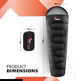 azark Premium Sleeping Bag 350GSM Waterproof 4 Seasons 210x80cm Black view 2