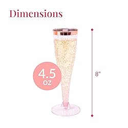 Prestee Set of 24 Plastic Champagne Flutes