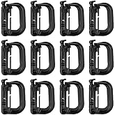 LERSUSI 12 Pcs Multipurpose D-Ring Grimlock Locking for Molle Webbing Molle Clips Hanging Hook Tactical Backpack Accesorise