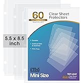 KTRIO Heavyweight Sheet Protectors 5.5 x 8.5 inch, Clear Page Protectors for Mini 3 Ring Binder, Plastic Sleeves for Binders,
