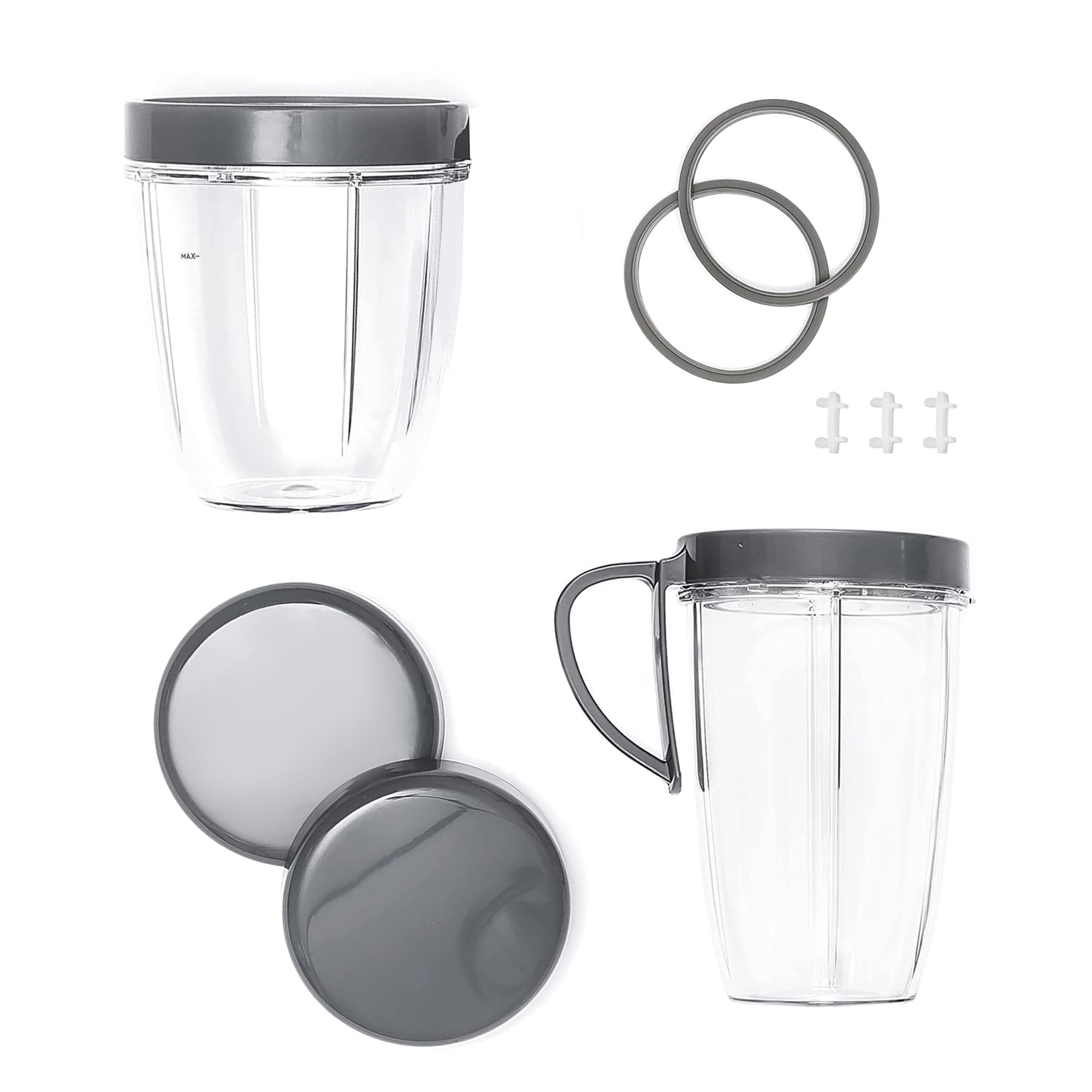 Axer 11 pcs Blender Replacement Parts Compatible with Nutribullet 600W & 900W - Blender Cups and Lids (18oz/24oz) with Lid Ring Gaskets and Shock Pad