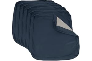 Focuprodu Set of 6 Replacement Outdoor Cushion Covers,Patio Cushion Covers,Waterproof Outdoor Cushion Slipcovers with Non-Slip Bottom for Indoor/Outdoor Furniture (Navy Blue, 24x22x4 (6 pc))
