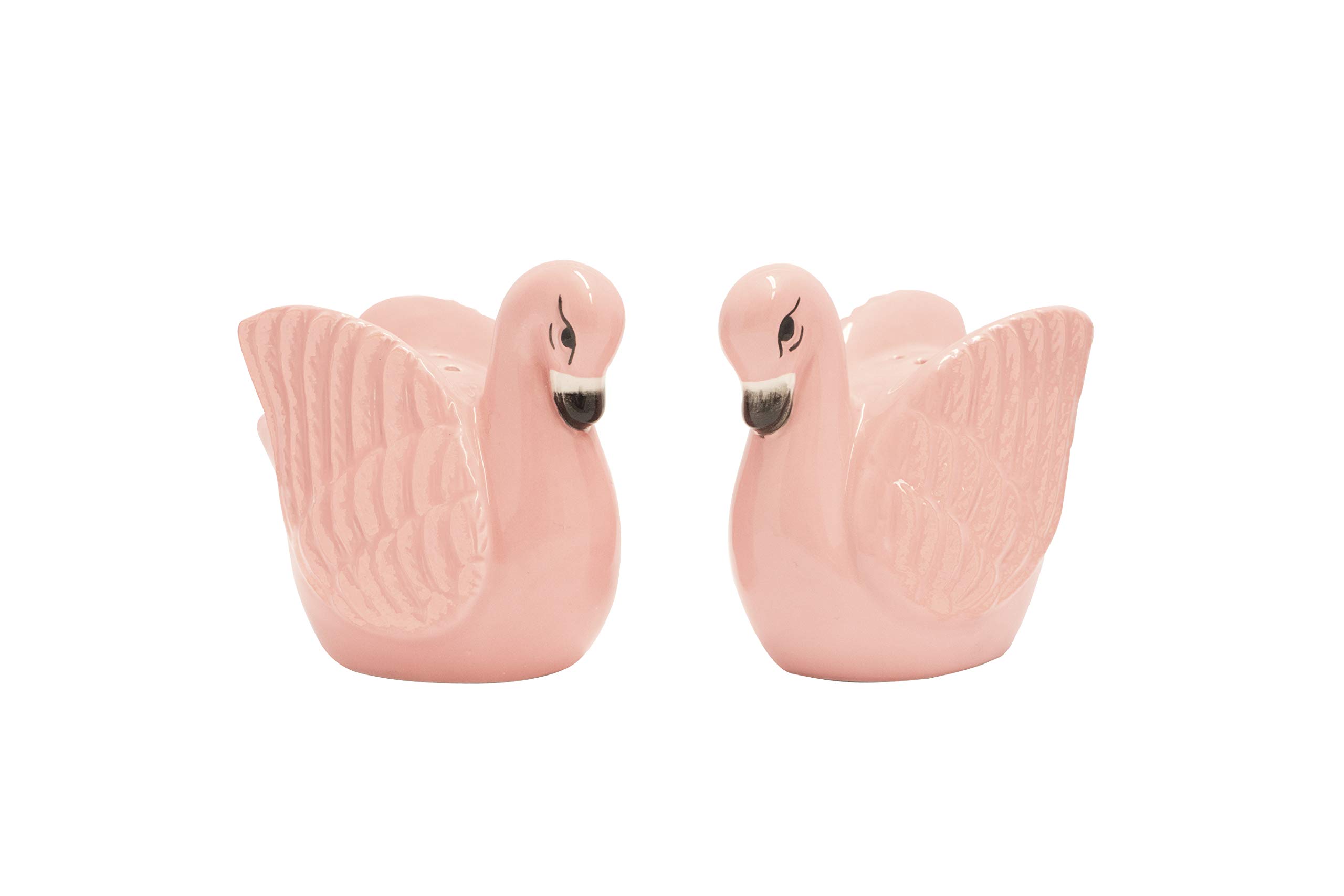 Joy Toy Flamingo Salt and Pepper Shaker Set, Ceramic, Colourful, 6.5 cm