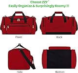 ZZY Gym Duffle Bag 40L Duffle with Shoulder Strap Red Sports Holdall view 5