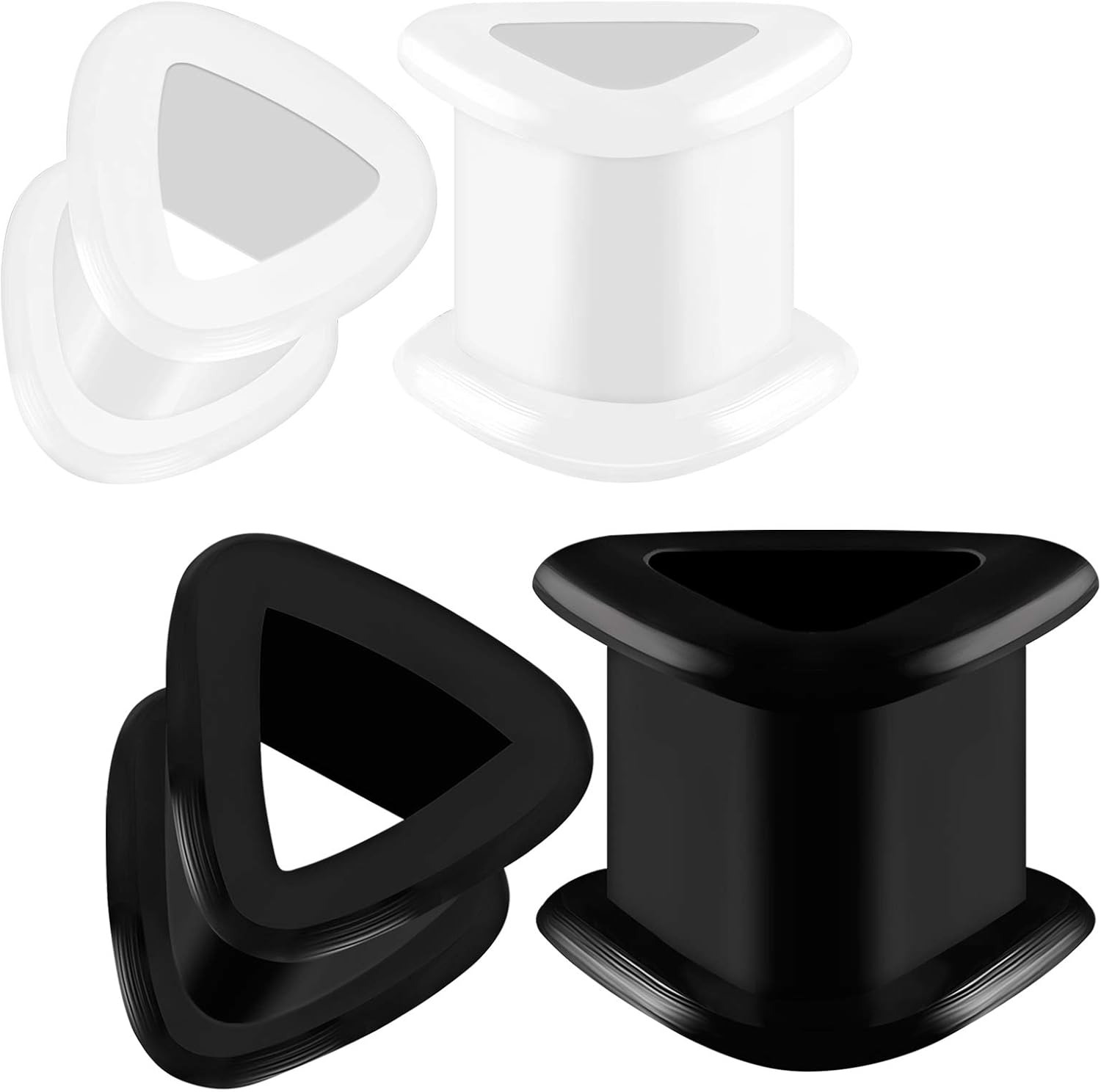 BIG GAUGES Pair of Black Acrylic Double Flared Saddle Piercing Jewelry Ear Stretching Lobe Plugs