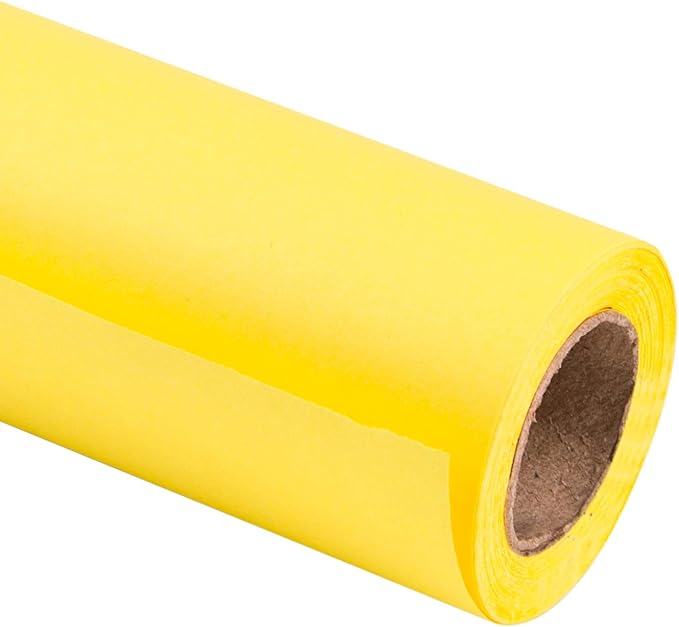 RUSPEPA Lemon Yellow Kraft Wrapping Paper 81.5 Sq Ft Heavyweight