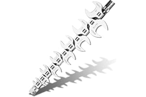 SHALL 3/8" Crows Foot Wrench Set, 11-Piece SAE Crowfoot Wrench Set with Clip-on Organizer, 3/8"-1", Tools for Mechanics, Access Fasteners in Tight Spaces