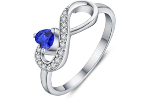JO WISDOM Infinity Heart Promise Rings for Her Sterling Silver Friendship Ring