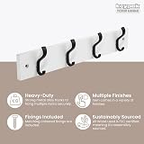 keypak Minimalistic Wall-Mounted Coat Rack 4 Hooks 38cm Matte Black/White view 2