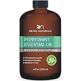Peppermint Essential Oil - Huge 4 FL OZ - 100% Pure & Natural – Premium Natural Oil with Glass Dropper (Peppermint Oil)