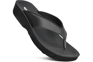 AEROTHOTIC Arch Support Flip Flops for women Stylish Cushioned Padded Straps with Soft Toe Post Slip on Footwear Dressy Travel Recovery Outdoor Comfortable Walking Women Sandals