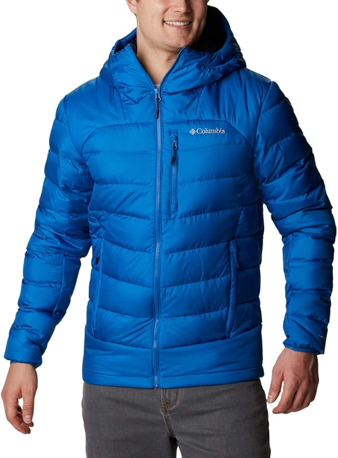 Columbia Men's Autumn Park Down Hooded Jacket, Bright Indigo, Large