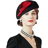 ORIDOOR Women Vintage 100% Wool Felt Flowers Bucket Cloche Bowler Hat Church Wedding Beret Hat
