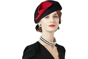 RAINCOL ORIDOOR Women Vintage 100% Wool Felt Flowers Bucket Cloche Bowler Hat Church Wedding Dress Fascinator Hat