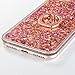iPhone 7 Plus Case with 360° Ring Holder - SUPVIN Fashion Crystal Clear Quicksand Liquid, Floating Luxury Bling Glitter Sparkle Diamond Ultra Thin Case for 5.5 inch iPhone 7 Plus / 8 Plus (Rose Gold)