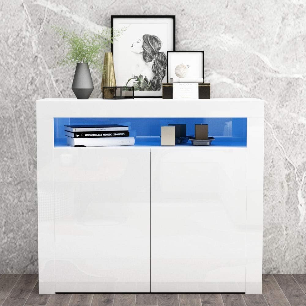 Apelila High Gloss Sideboard Storage Cabinet Tall Display Cabinet For Living Room Dining Room White Cabinets Apelila High Gloss Sideboard Storage Cabinet Tall Display Cabinet For Living Room Dining Room White Cabinets