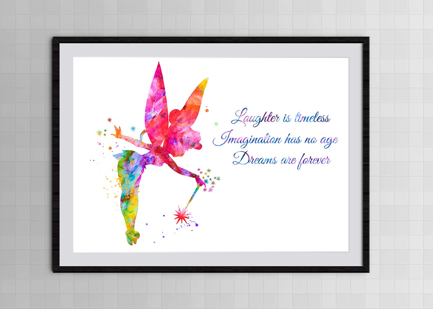 Amazon Com Tinker Bell Watercolor Art Print Wall Art Peter Pan