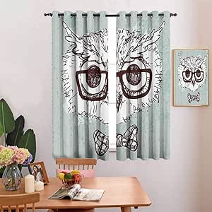Decoración para el hogar Cortinas de puertas correderas Búho Hipster