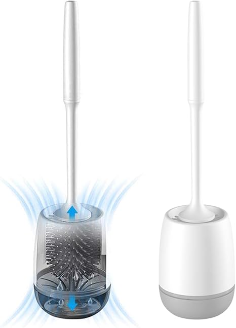 Wc Burste Und Halter Silikon Badezimmer Wc Schussel Burste Keine Kratzer Weiche Wc Reiniger Zauberstab Wandmontage Bodenstehend Grau Amazon De Kuche Haushalt