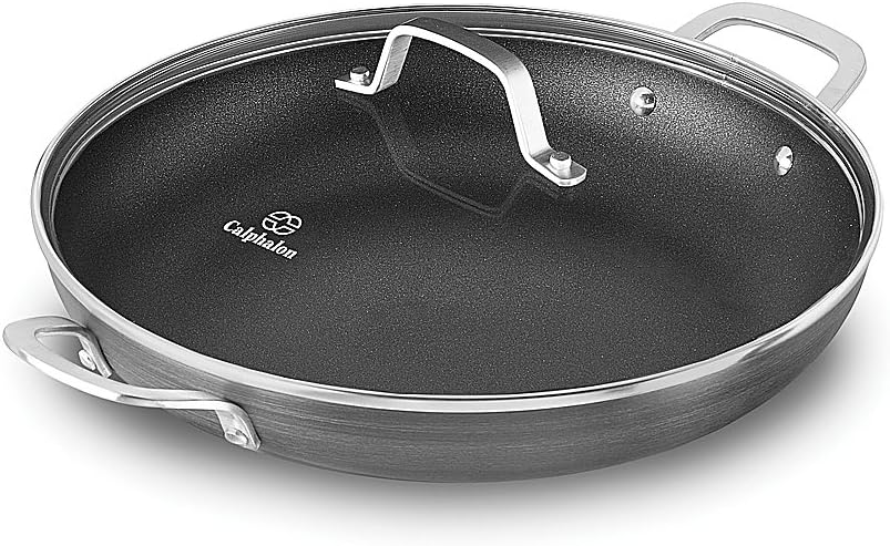Calphalon Classic Nonstick Everyday Chef Pan with Cover, 12", Grey: Kitchen & Dining
