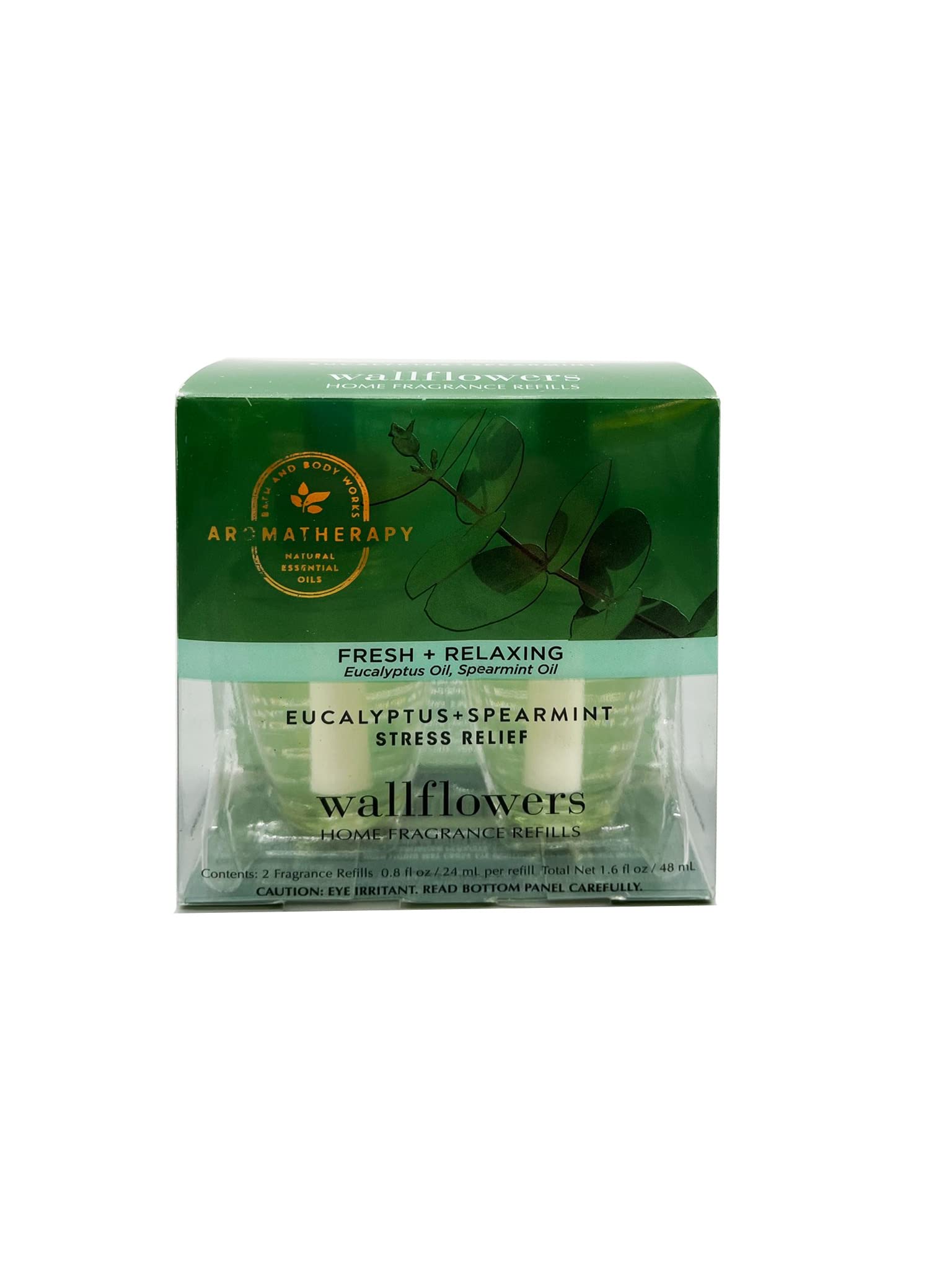 Bath and Body Works Aromatherapy Wallflowers 1-Pack Refills, Eucalyptus Spearmint, 1.6 Fl Oz Total