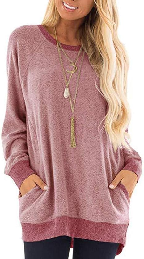 Amazon Co Jp 秋の女性のための秋のセータートレンディなプラスのサイズの女性のスペルカラー長袖tシャツシャツポケットカジュアルラウンドネックセーターチュニック ピンク S ホーム キッチン Amazon Co Jp 秋の女性のための秋のセータートレンディなプラスのサイズの女性のスペルカラー長袖tシャツシャツポケットカジュアルラウンドネックセーターチュニック ピンク S ホーム キッチン