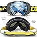 COPOZZ Ski Goggles, G1 OTG Snowboard Snow Goggles for Men Women Youth, Interchangeable Double Layer Anti Fog UV Protection Lens, Polarized Goggles Available (G1-Black Frame Silver Lens (VLT 10.1%))