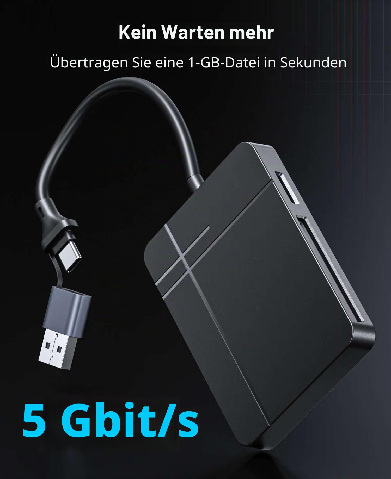 4.0 SD Card Reader, 5Gbps USB 3.0 USB C to SD TF MS CF Memory Card Adapter 4 in 1, UHS-II High Speed 4 Slots Micro SD SDHC SDXC MMC for iPhone MacBook Laptop PC Android Windows macOS Linux Chrome 7