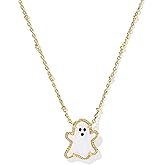 Kendra Scott Ghost Short Pendant Necklace, 14K Gold-Plated Brass, Fashion Jewelry for Women, White Mop