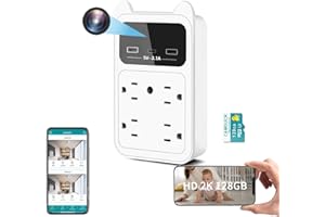 LUOHE Security Camera -Wall Outlet Camera-WiFi Camera Charger-4MP HD Indoor Cam-Built-in 128G SD Card-NO Sound