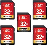 Gigastone 32GB SD Card 5-Pack UHS-I Class 10 SDHC Waterproof Case Included