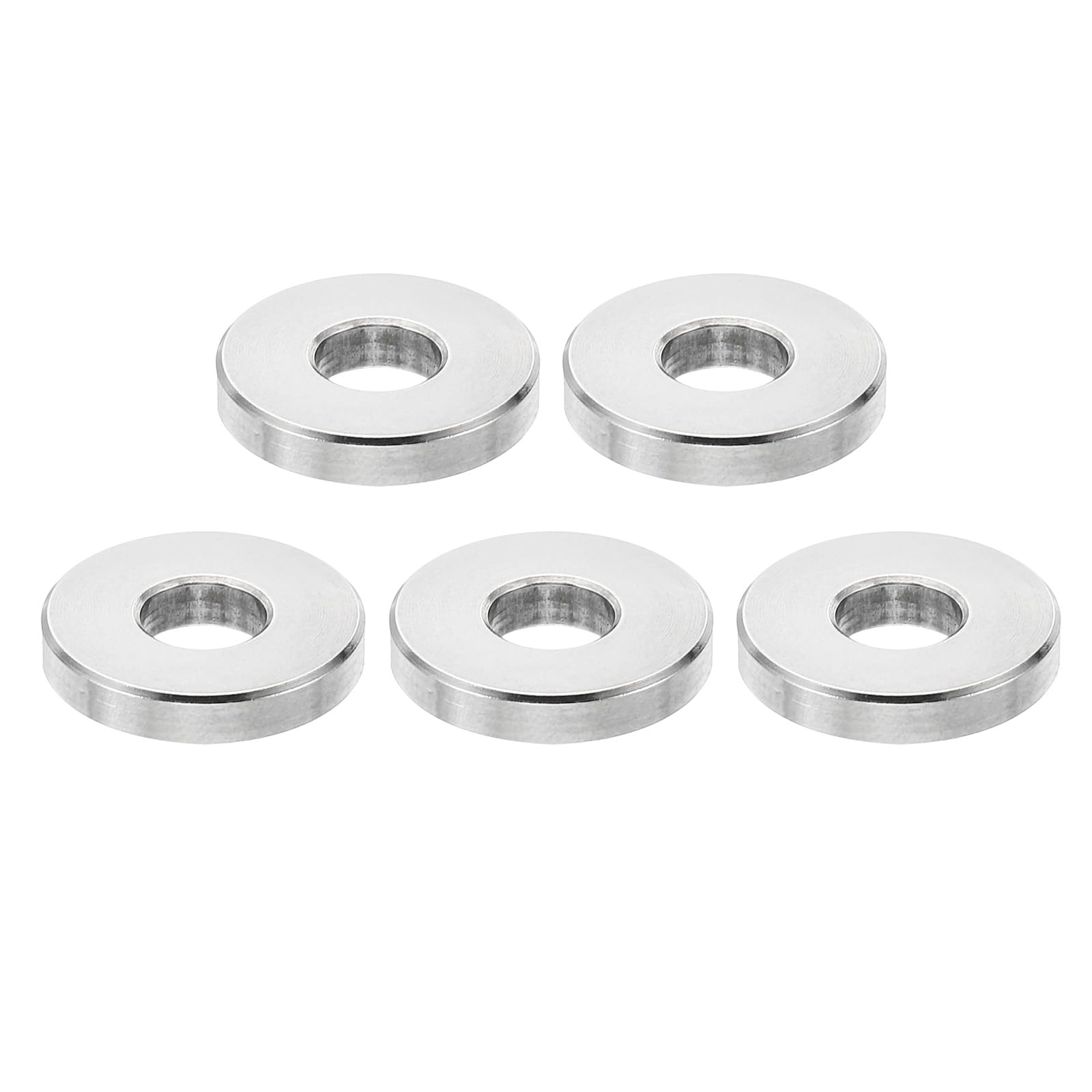 PATIKIL M6 Stainless Steel Spacers, 5 Pcs Metal Spacer Stainless Steel 6.2mm ID x 16mm OD x 3mm L Spacer Screw Standoff Round for 1/4" or M6 Screw Bolts